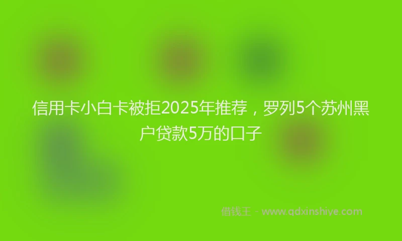 信用卡小白卡被拒2025年推荐，罗列5个苏州黑户贷款5万的口子