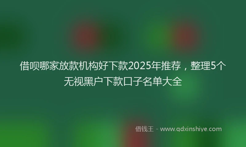 借呗哪家放款机构好下款2025年推荐，整理5个无视黑户下款口子名单大全