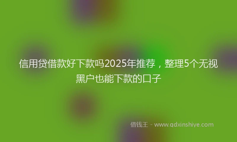 信用贷借款好下款吗2025年推荐，整理5个无视黑户也能下款的口子