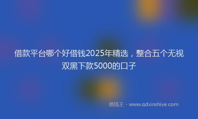 借款平台哪个好借钱2025年精选，整合五个无视双黑下款5000的口子