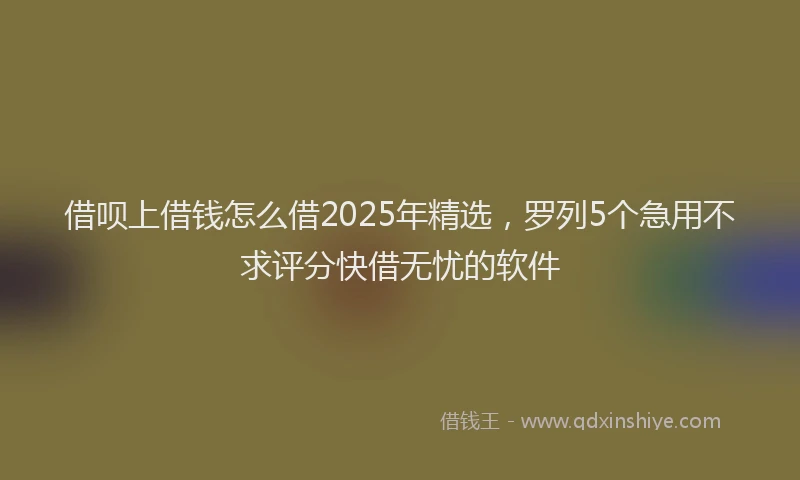 借呗上借钱怎么借2025年精选，罗列5个急用不求评分快借无忧的软件