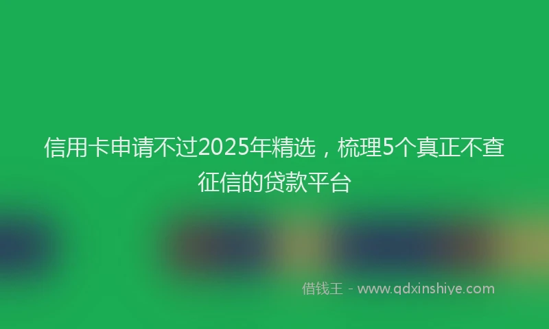 信用卡申请不过2025年精选，梳理5个真正不查征信的贷款平台