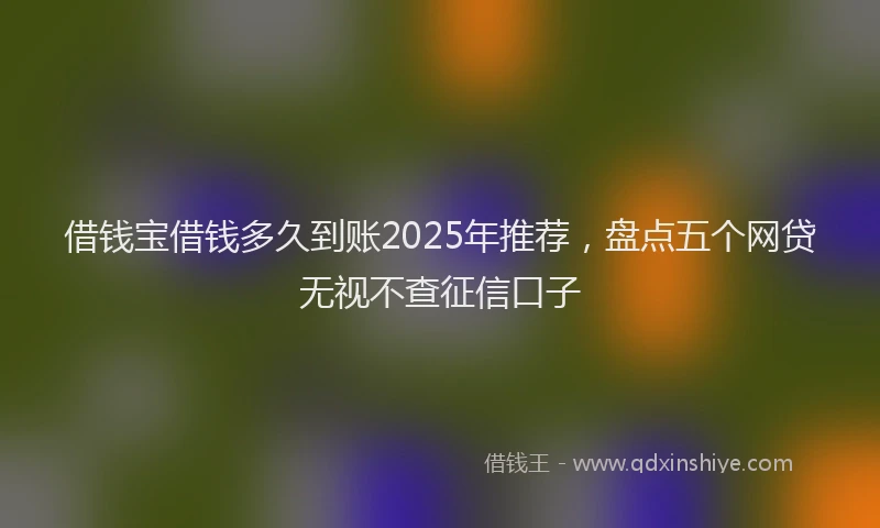 借钱宝借钱多久到账2025年推荐，盘点五个网贷无视不查征信口子