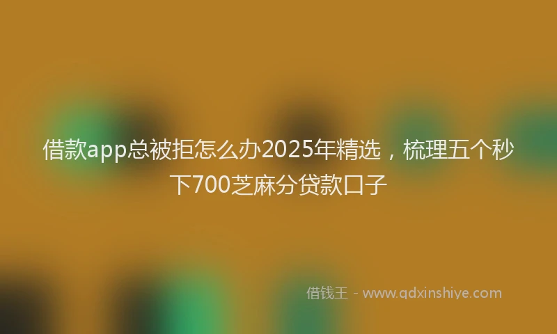 借款app总被拒怎么办2025年精选，梳理五个秒下700芝麻分贷款口子