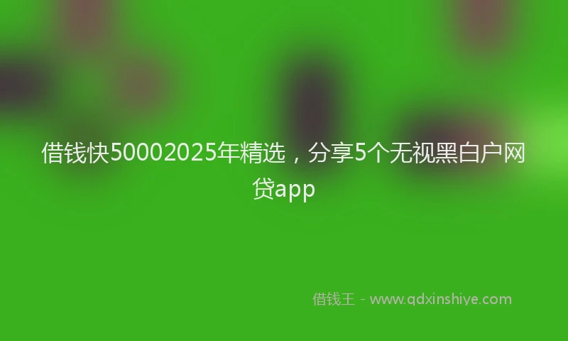 借钱快50002025年精选，分享5个无视黑白户网贷app