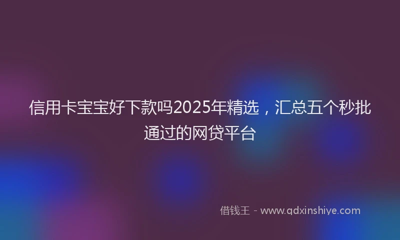 信用卡宝宝好下款吗2025年精选，汇总五个秒批通过的网贷平台