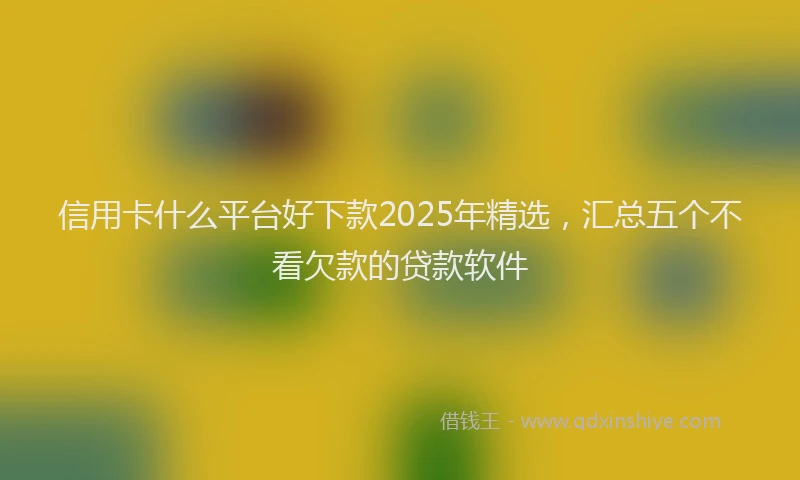 信用卡什么平台好下款2025年精选，汇总五个不看欠款的贷款软件
