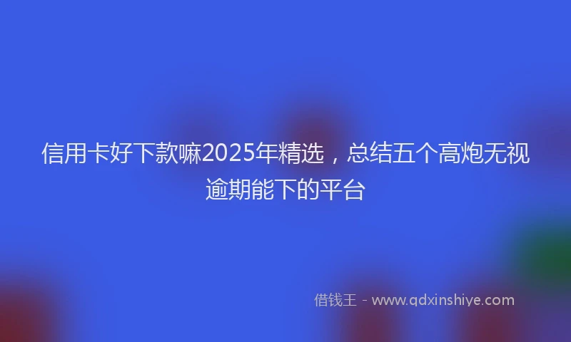 信用卡好下款嘛2025年精选，总结五个高炮无视逾期能下的平台