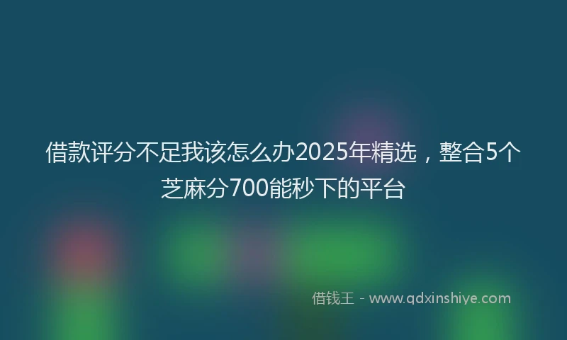 借款评分不足我该怎么办2025年精选，整合5个芝麻分700能秒下的平台