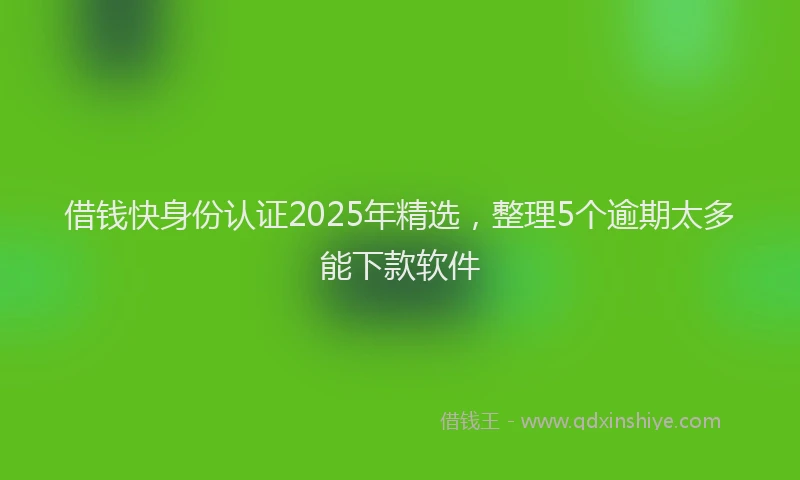 借钱快身份认证2025年精选，整理5个逾期太多能下款软件