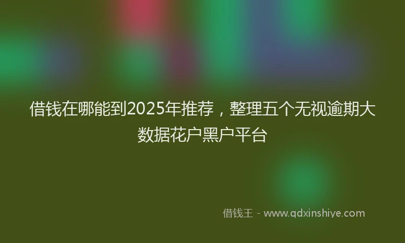 借钱在哪能到2025年推荐，整理五个无视逾期大数据花户黑户平台