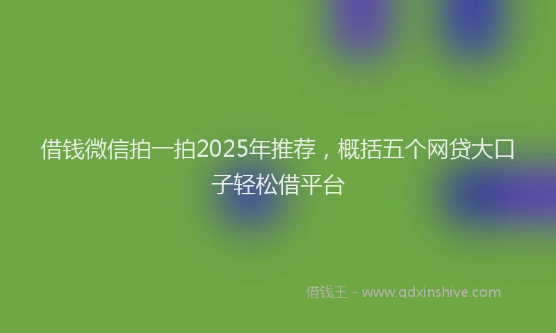 借钱微信拍一拍2025年推荐，概括五个网贷大口子轻松借平台