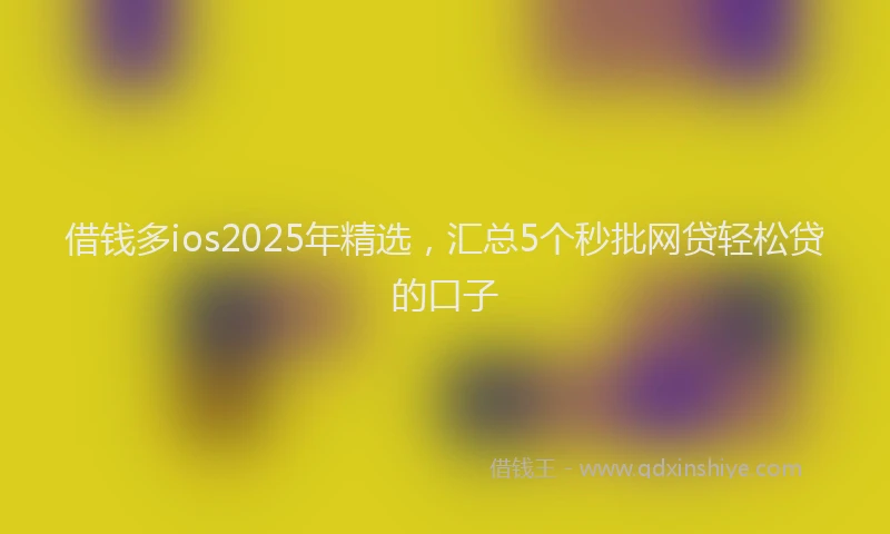 借钱多ios2025年精选，汇总5个秒批网贷轻松贷的口子