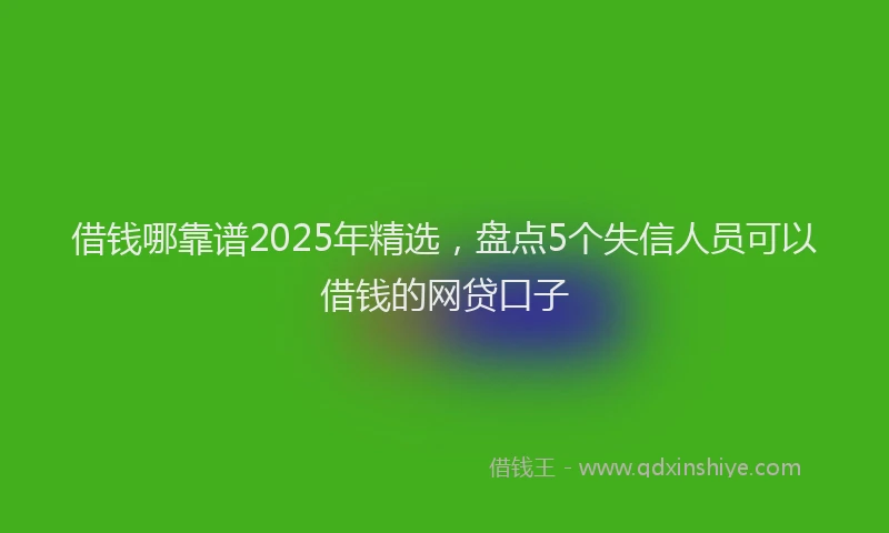 借钱哪靠谱2025年精选，盘点5个失信人员可以借钱的网贷口子