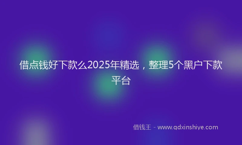 借点钱好下款么2025年精选，整理5个黑户下款平台