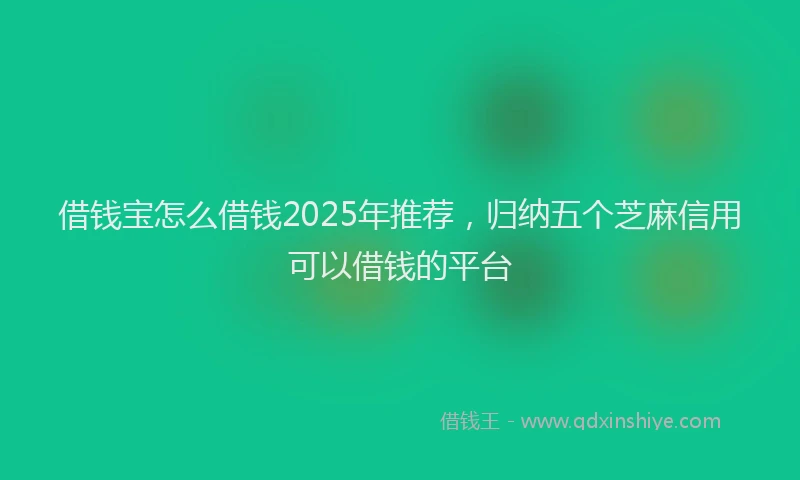 借钱宝怎么借钱2025年推荐，归纳五个芝麻信用可以借钱的平台