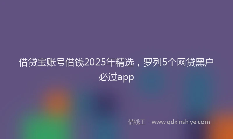 借贷宝账号借钱2025年精选，罗列5个网贷黑户必过app