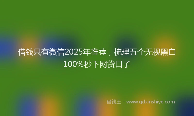 借钱只有微信2025年推荐，梳理五个无视黑白100%秒下网贷口子