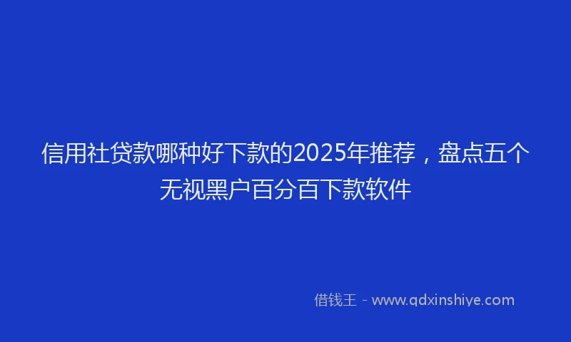 信用社贷款哪种好下款的2025年推荐，盘点五个无视黑户百分百下款软件