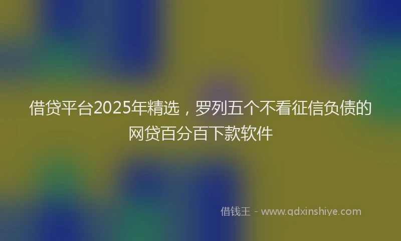 借贷平台2025年精选,罗列五个不看征信负债的网贷百分百下款软件