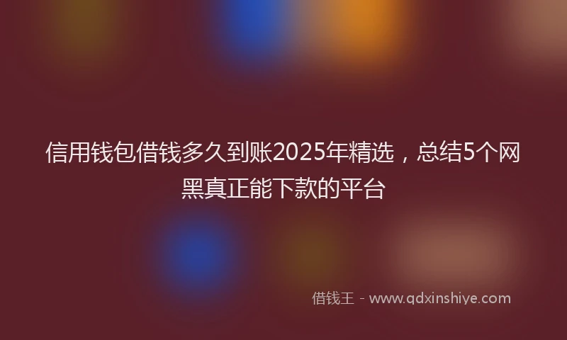 信用钱包借钱多久到账2025年精选，总结5个网黑真正能下款的平台