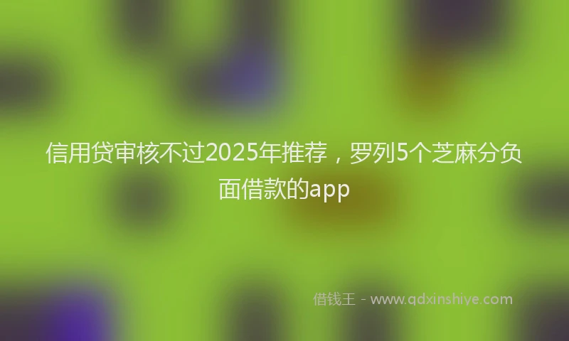 信用贷审核不过2025年推荐，罗列5个芝麻分负面借款的app