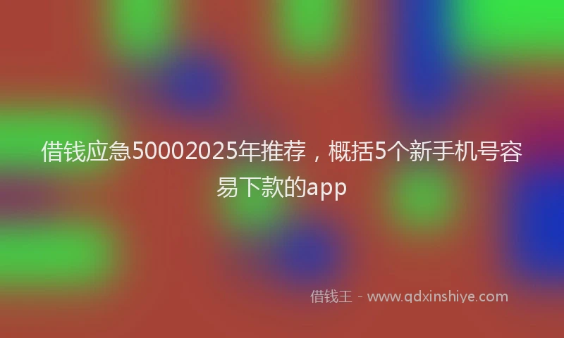 借钱应急50002025年推荐，概括5个新手机号容易下款的app