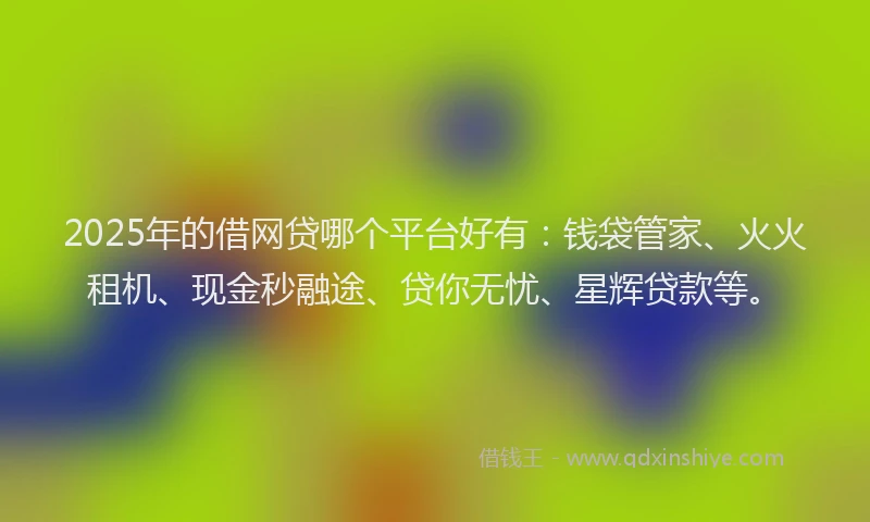 2025年的借网贷哪个平台好有：钱袋管家、火火租机、现金秒融途、贷你无忧、星辉贷款等。