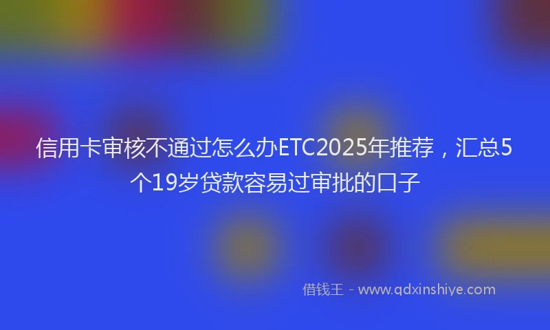 信用卡审核不通过怎么办ETC2025年推荐，汇总5个19岁贷款容易过审批的口子