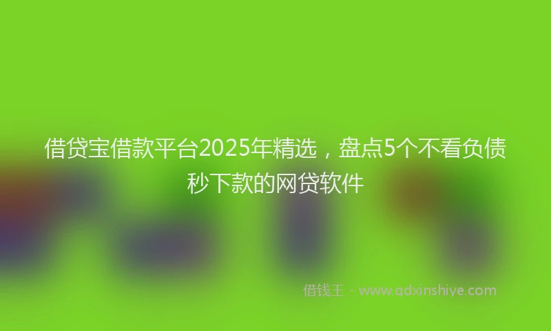 借贷宝借款平台2025年精选，盘点5个不看负债秒下款的网贷软件