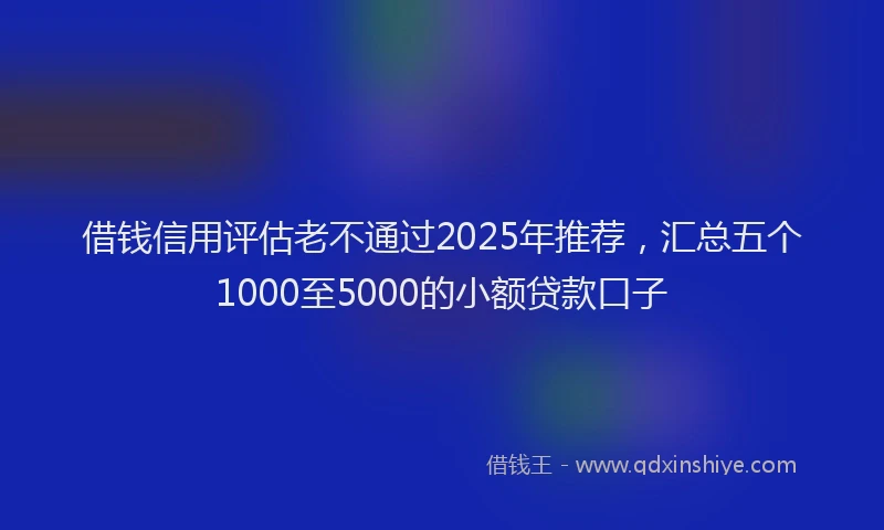 借钱信用评估老不通过2025年推荐，汇总五个1000至5000的小额贷款口子