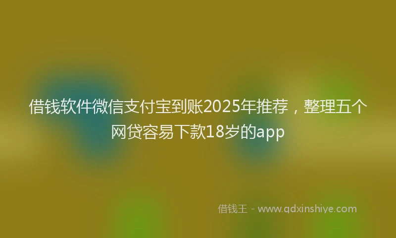 借钱软件微信支付宝到账2025年推荐，整理五个网贷容易下款18岁的app