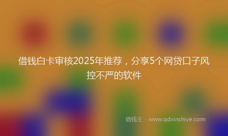 借钱白卡审核2025年推荐，分享5个网贷口子风控不严的软件