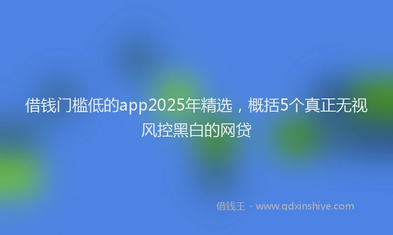 借钱门槛低的app2025年精选，概括5个真正无视风控黑白的网贷