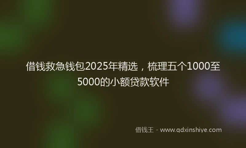 借钱救急钱包2025年精选，梳理五个1000至5000的小额贷款软件