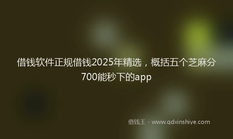 借钱软件正规借钱2025年精选，概括五个芝麻分700能秒下的app