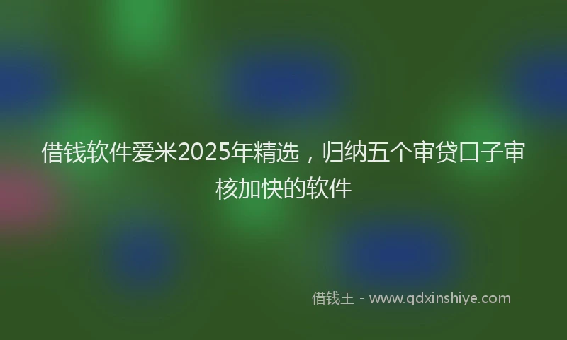 借钱软件爱米2025年精选，归纳五个审贷口子审核加快的软件