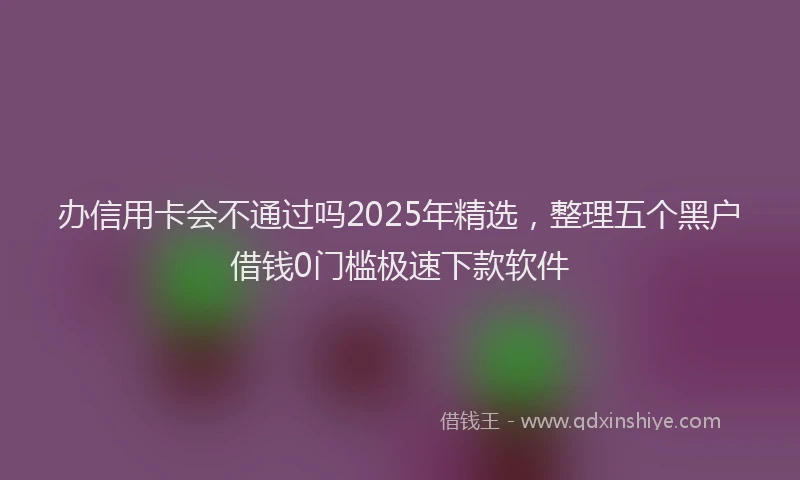 办信用卡会不通过吗2025年精选，整理五个黑户借钱0门槛极速下款软件