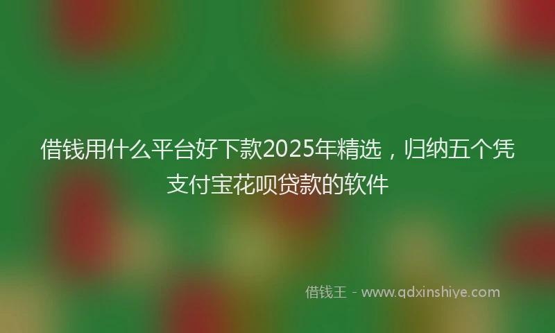 借钱用什么平台好下款2025年精选，归纳五个凭支付宝花呗贷款的软件