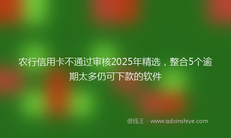 农行信用卡不通过审核2025年精选，整合5个逾期太多仍可下款的软件
