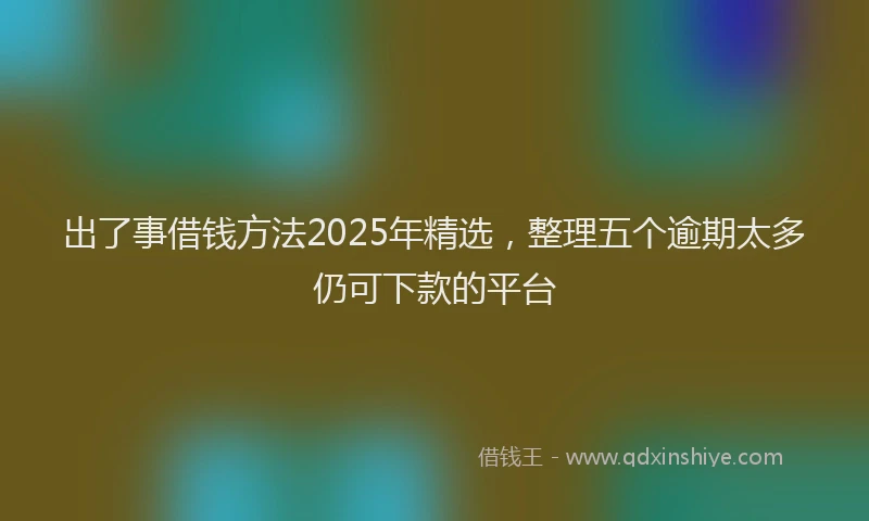 出了事借钱方法2025年精选，整理五个逾期太多仍可下款的平台