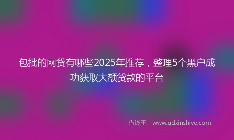 包批的网贷有哪些2025年推荐，整理5个黑户成功获取大额贷款的平台