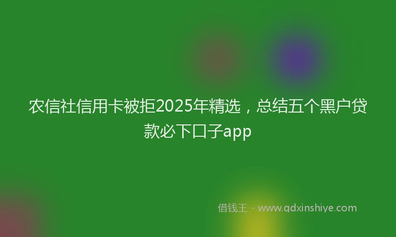 农信社信用卡被拒2025年精选，总结五个黑户贷款必下口子app