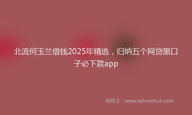 北流何玉兰借钱2025年精选，归纳五个网贷黑口子必下款app