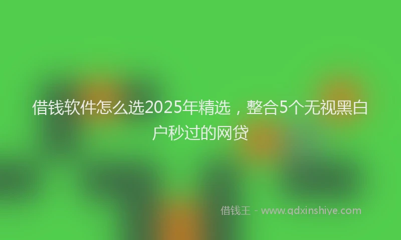 借钱软件怎么选2025年精选，整合5个无视黑白户秒过的网贷