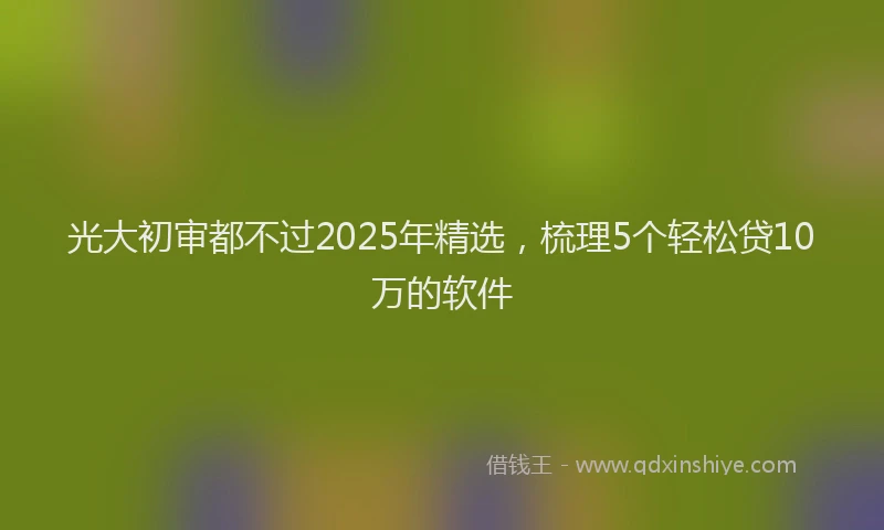 光大初审都不过2025年精选，梳理5个轻松贷10万的软件