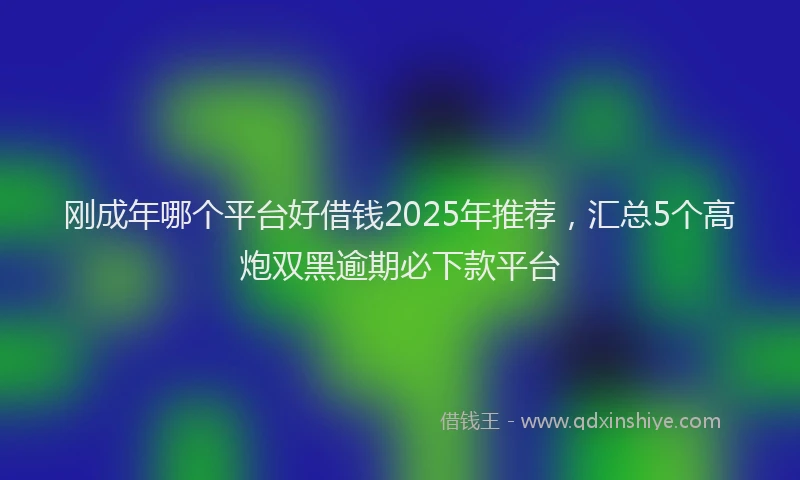 刚成年哪个平台好借钱2025年推荐，汇总5个高炮双黑逾期必下款平台