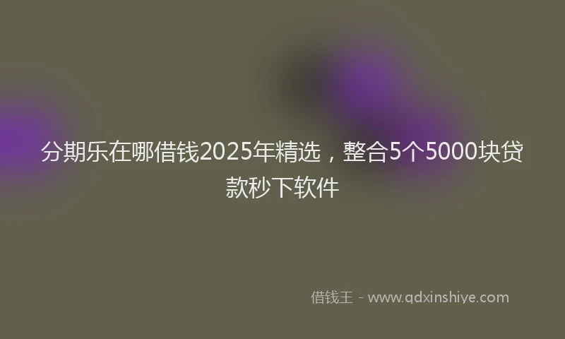 分期乐在哪借钱2025年精选，整合5个5000块贷款秒下软件