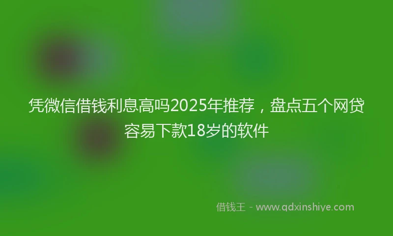 凭微信借钱利息高吗2025年推荐，盘点五个网贷容易下款18岁的软件