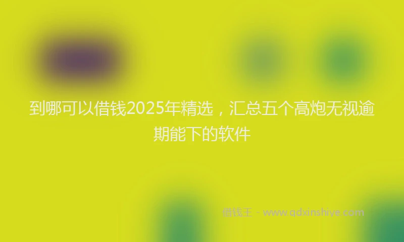 到哪可以借钱2025年精选,汇总五个高炮无视逾期能下的软件